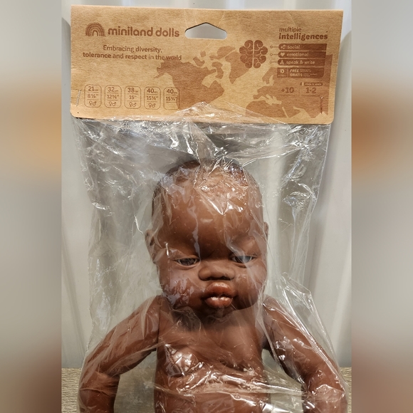 Miniland Newborn Baby Anatomically Correct African American - Picture 3 of 6